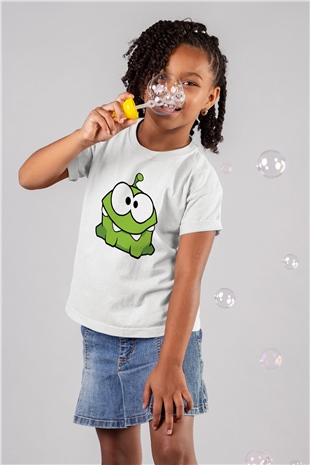Cut the Rope Baskılı Beyaz Unisex Çocuk Tişört