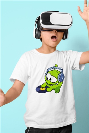 Cut the Rope Baskılı Beyaz Unisex Çocuk Tişört