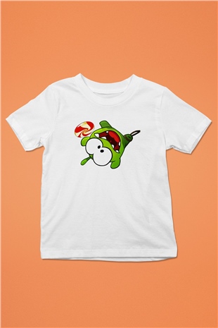 Cut the Rope Baskılı Beyaz Unisex Çocuk Tişört