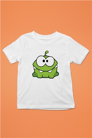 Cut the Rope Baskılı Beyaz Unisex Çocuk Tişört
