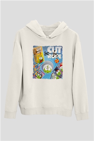Cut the Rope Beyaz Unisex Hoodie