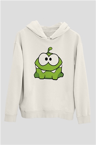 Cut the Rope Beyaz Unisex Kapşonlu Sweatshirt