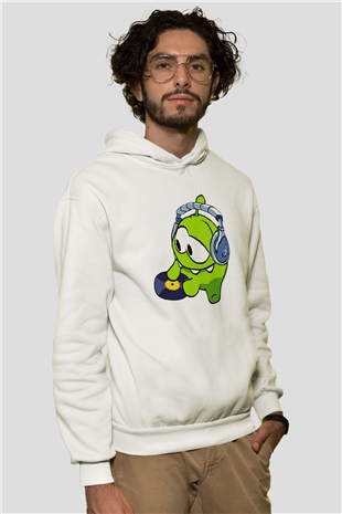 Cut the Rope Beyaz Unisex Kapşonlu Sweatshirt