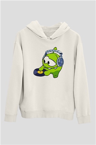 Cut the Rope Beyaz Unisex Kapşonlu Sweatshirt