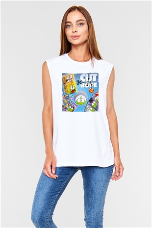 Cut the Rope Beyaz Unisex Kolsuz Tişört