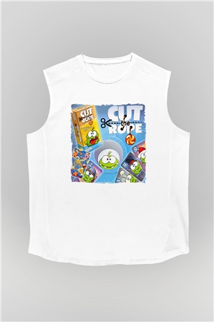 Cut the Rope Beyaz Unisex Kolsuz Tişört