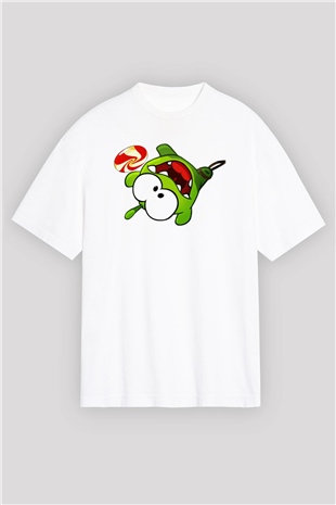 Cut the Rope Beyaz Unisex Oversize Tişört T-Shirt