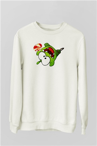 Cut the Rope Beyaz Unisex Sweatshirt