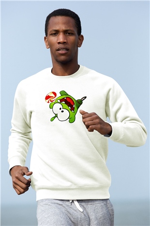 Cut the Rope Beyaz Unisex Sweatshirt