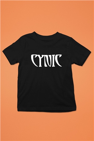Cynic Baskılı Siyah Unisex Çocuk Tişört