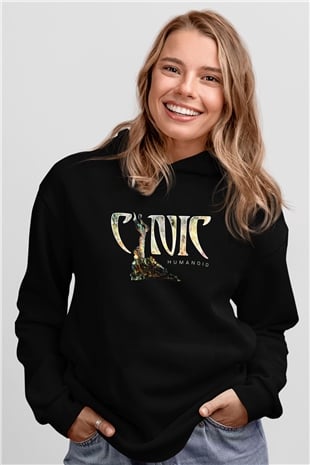 Cynic Baskılı Unisex Siyah Hoodie