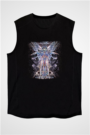 Cynic Baskılı Unisex Siyah Kolsuz Tişört