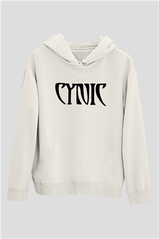 Cynic Beyaz Unisex Kapşonlu Sweatshirt