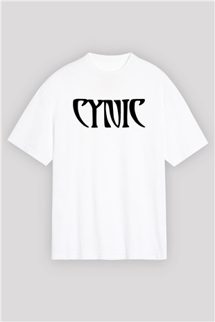 Cynic Beyaz Unisex Oversize Tişört T-Shirt