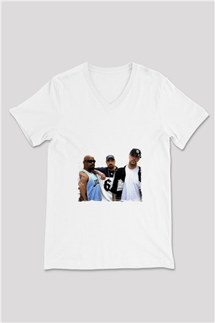 Cypress Hill Baskılı Beyaz V Yaka Unisex Tişört