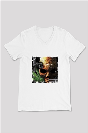 Cypress Hill Baskılı Beyaz V Yaka Unisex Tişört