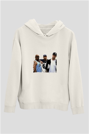 Cypress Hill Baskılı Unisex Beyaz Kapüşonlu Sweatshirt