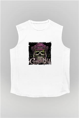 Cypress Hill Baskılı Unisex Beyaz Kolsuz Tişört