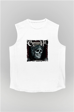 Cypress Hill Baskılı Unisex Beyaz Kolsuz Tişört