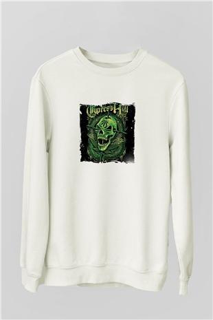 Cypress Hill Baskılı Unisex Beyaz Sweatshirt