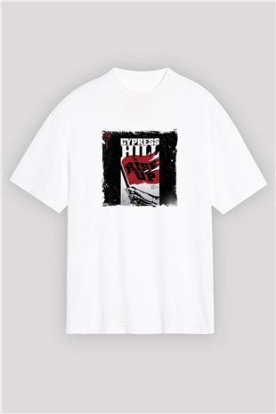 Cypress Hill Baskılı Oversize Beyaz Tişört