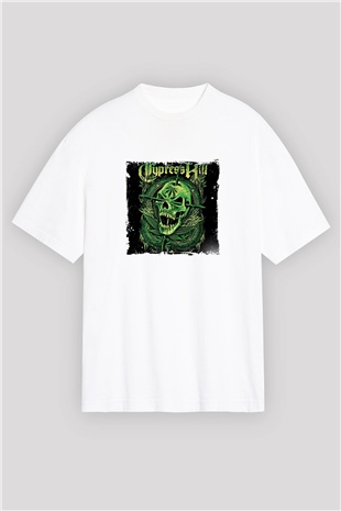 Cypress Hill Baskılı Oversize Beyaz Tişört