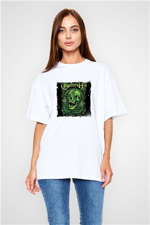 Cypress Hill Baskılı Oversize Beyaz Tişört