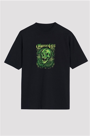 Cypress Hill Baskılı Unisex Oversize Siyah Tişört