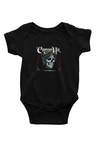 Cypress Hill Baskılı Unisex Siyah Bebek Body - Zıbın