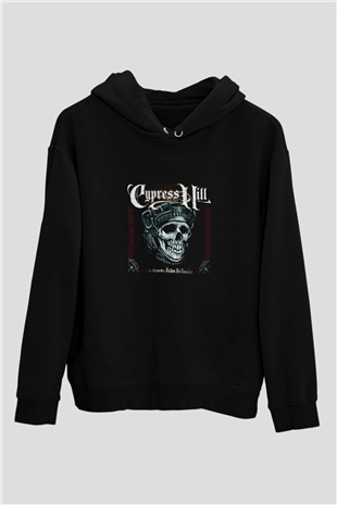 Cypress Hill Baskılı Unisex Siyah Hoodie