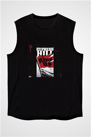 Cypress Hill Baskılı Unisex Siyah Kolsuz Tişört