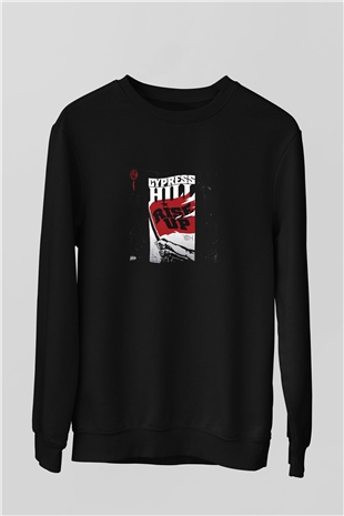 Cypress Hill Baskılı Unisex Siyah Sweatshirt