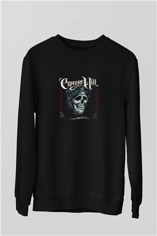 Cypress Hill Baskılı Unisex Siyah Sweatshirt
