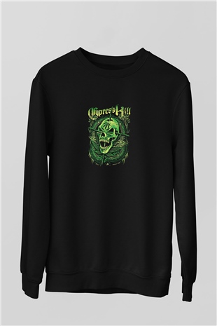 Cypress Hill Baskılı Unisex Siyah Sweatshirt