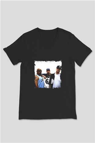 Cypress Hill Baskılı Unisex Siyah V Yaka Tişört