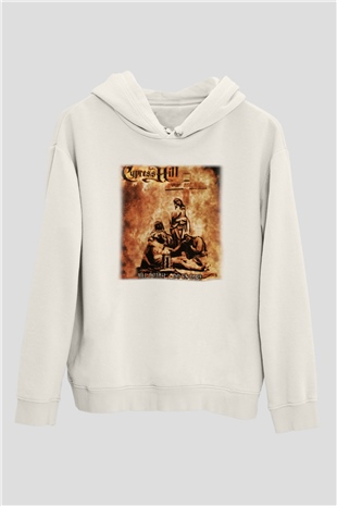 Cypress Hill Beyaz Unisex Kapşonlu Sweatshirt