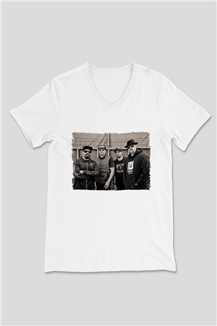 Cypress Hill Beyaz Unisex V Yaka Tişört