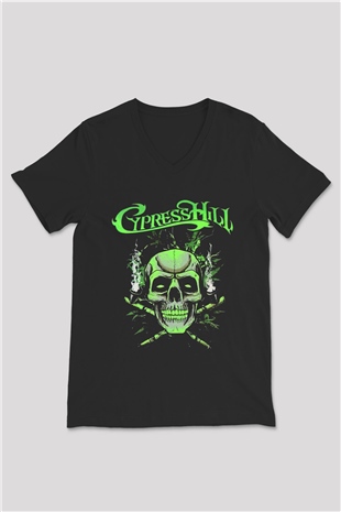 Cypress Hill Siyah Unisex V Yaka Tişört