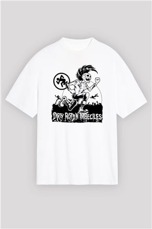 D.R.I Beyaz Oversize Tişört Oversize T-shirt - TişörtFabrikası