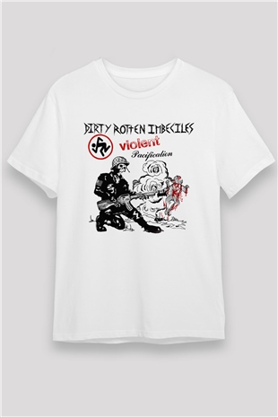 D.R.I Beyaz Unisex Tişört T-Shirt - TişörtFabrikası