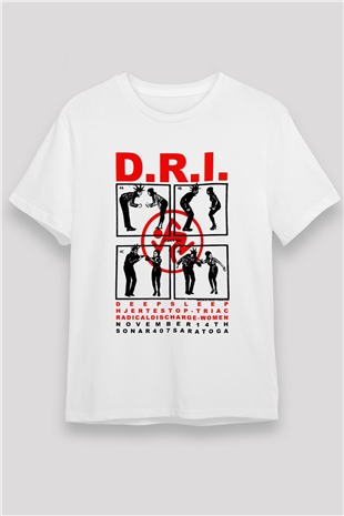 D.R.I Beyaz Unisex Tişört T-Shirt - TişörtFabrikası