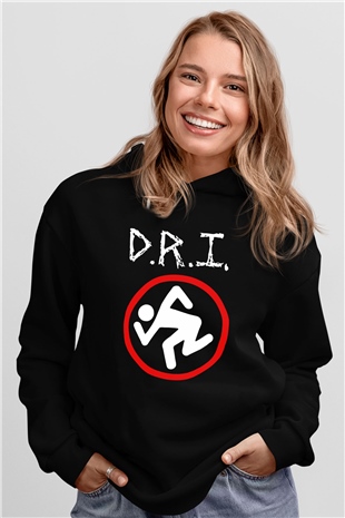 D.R.I Siyah Unisex Hoodie