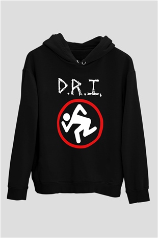 D.R.I Siyah Unisex Hoodie