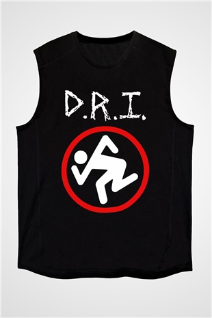 D.R.I Siyah Unisex Kolsuz Tişört