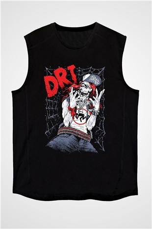 D.R.I Siyah Unisex Kolsuz Tişört
