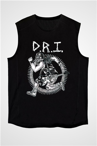 D.R.I Siyah Unisex Kolsuz Tişört