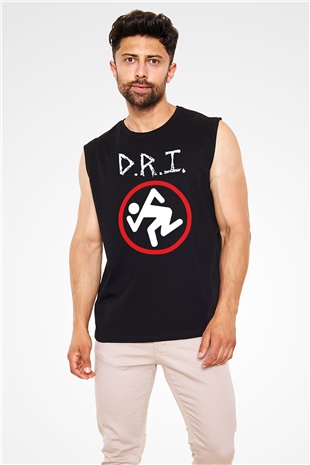 D.R.I Siyah Unisex Kolsuz Tişört
