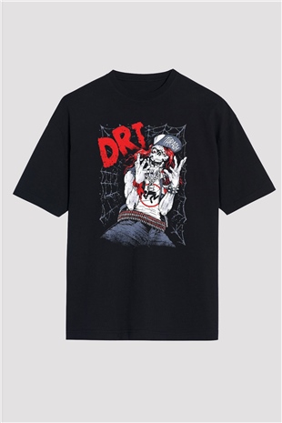 D.R.I Siyah Unisex Oversize Tişört T-Shirt