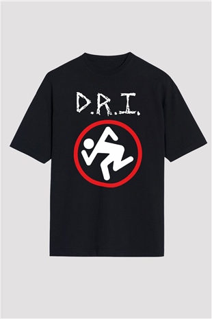 D.R.I Siyah Unisex Oversize Tişört T-Shirt
