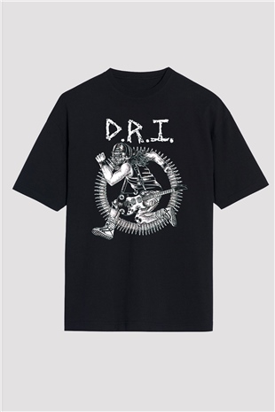 D.R.I Siyah Unisex Oversize Tişört T-Shirt